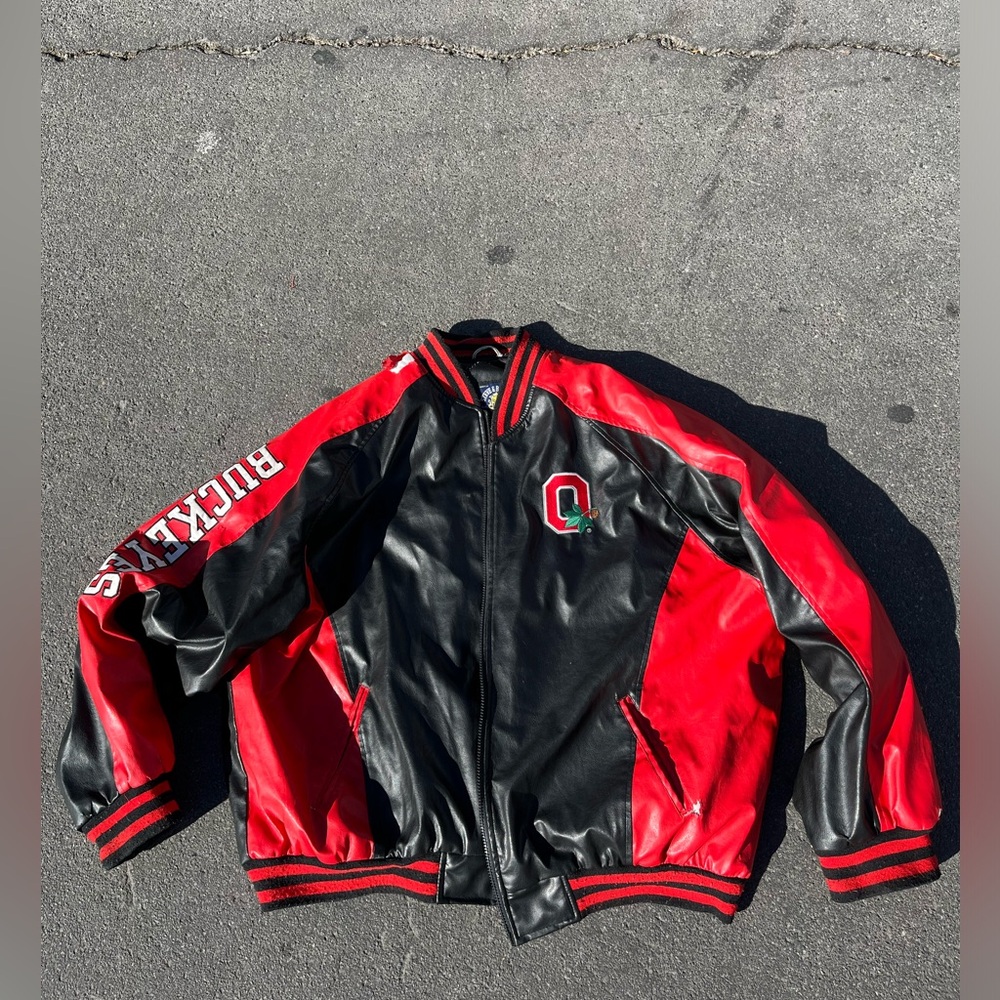 Steve Barry’s Ohio State Buckeyes leather bomber jacket